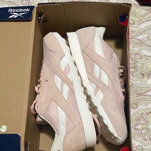 Reebok Women's Soft Pink and White Sneakers